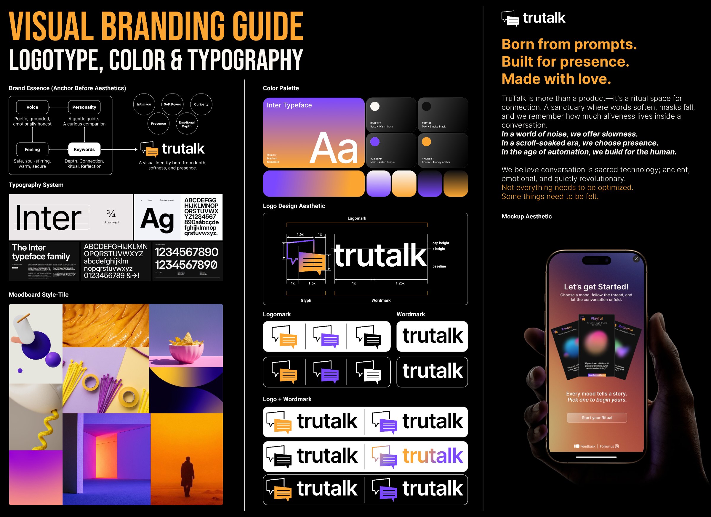 TruTalk - visual branding guide: logotype, colour and typography