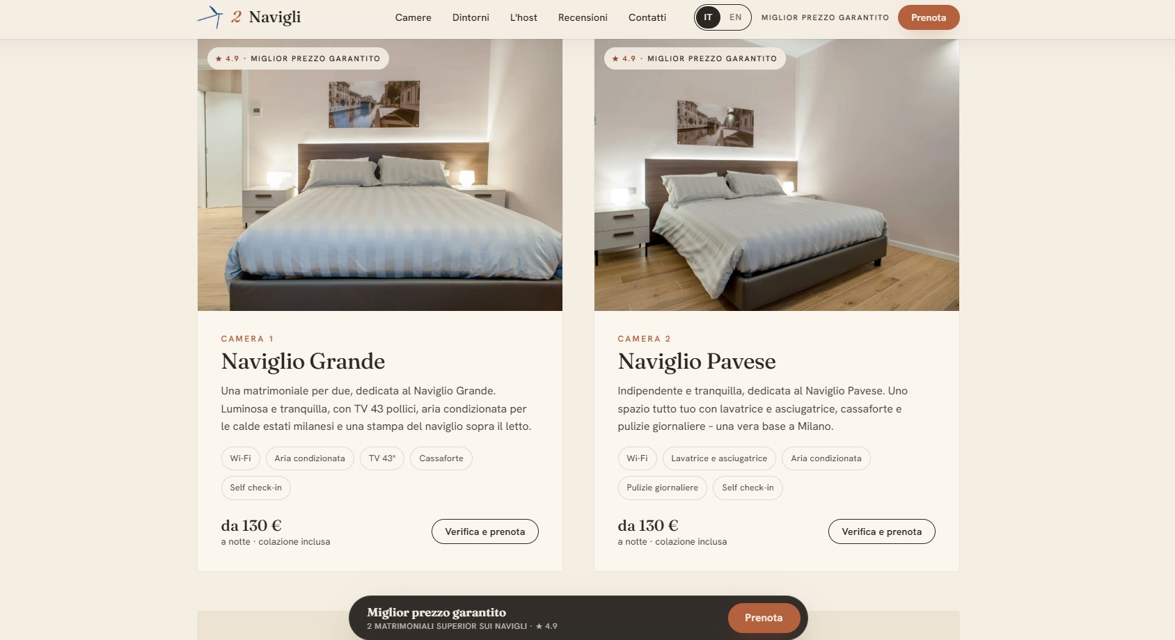 2 Navigli - rooms page
