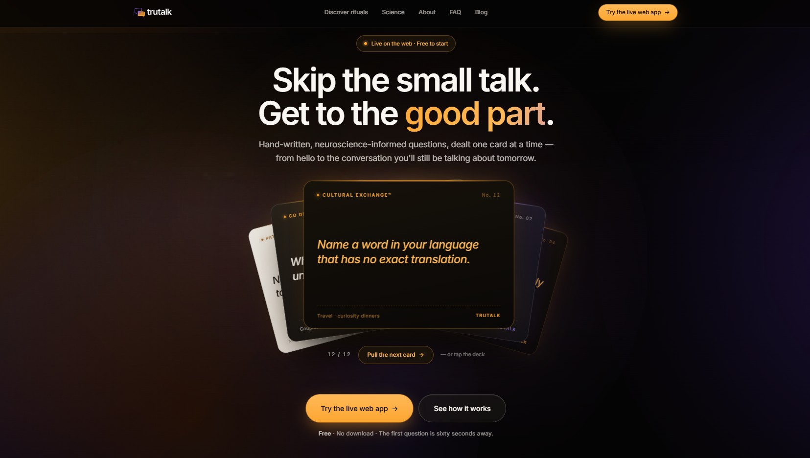 TruTalk - home page hero with phone mockup